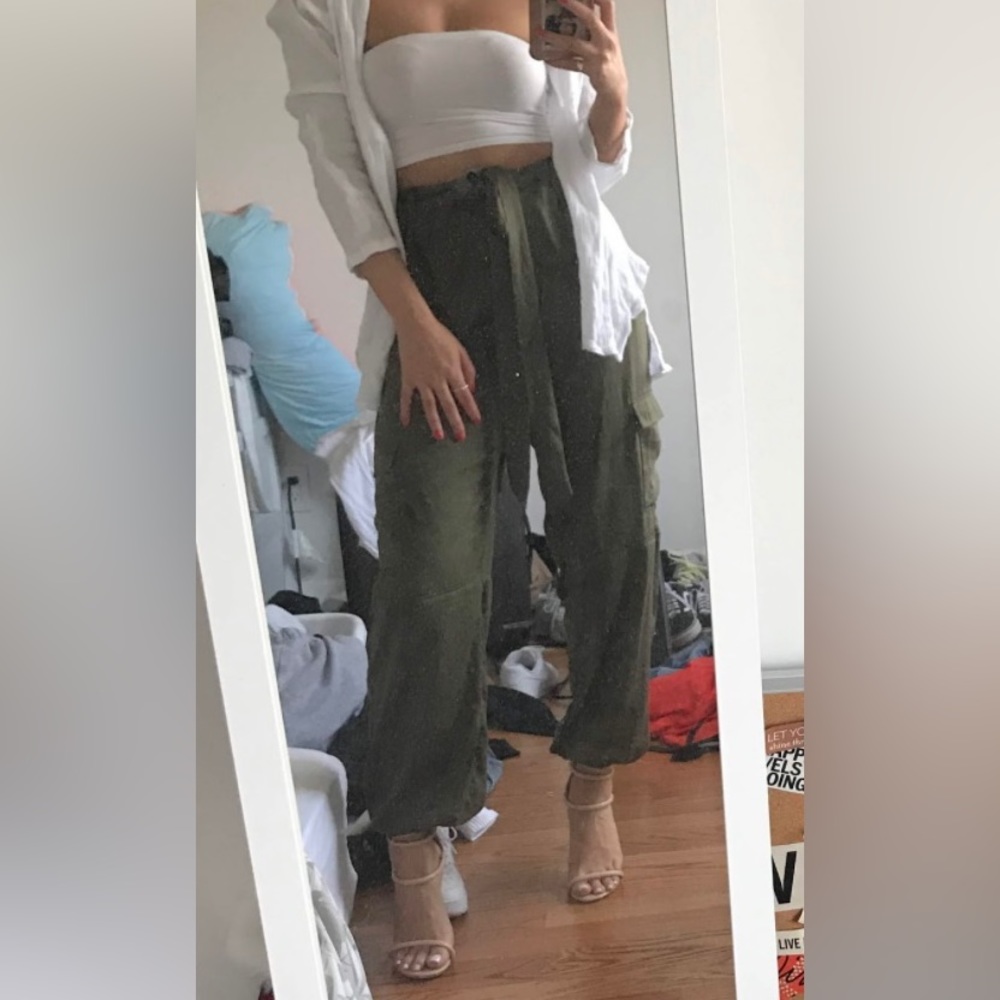 Carli Bybel x Missguided cargo balloon pants